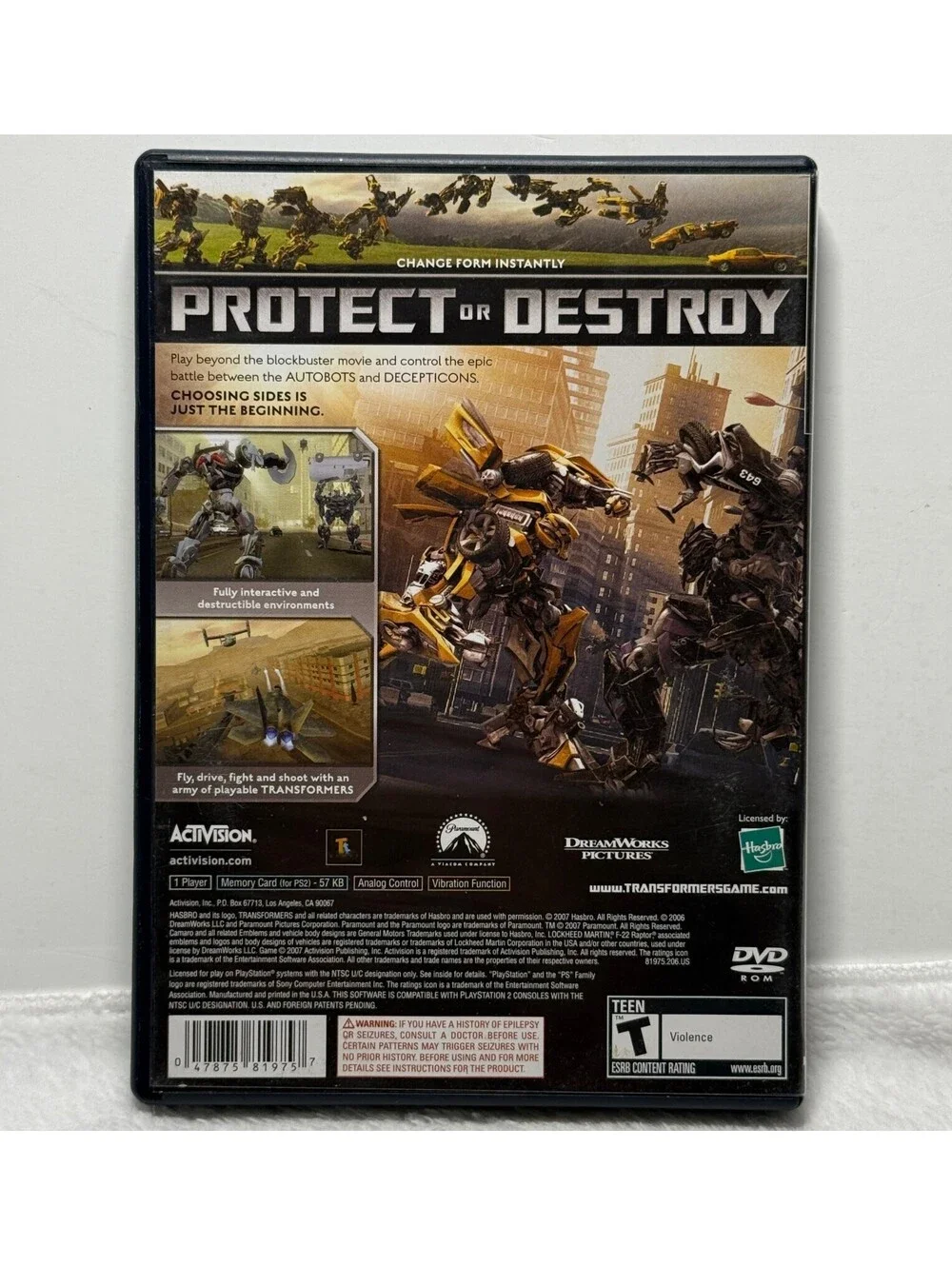 Transformers The Game PS2 PlayStation 2 Complete CIB Manual Black Label Tested